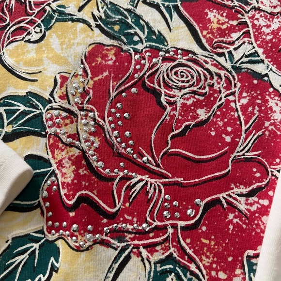 ROSE DESIGN LONG SLEEVE TSHIRT SIZE LARGE - Picture 5 of 8